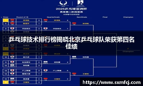 乒乓球技术排行榜揭晓北京乒乓球队荣获第四名佳绩